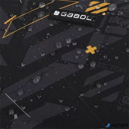 Hátizsák, iskolatáska, cipzáras, GABOL "Byte", fekete, geometrikus mintás