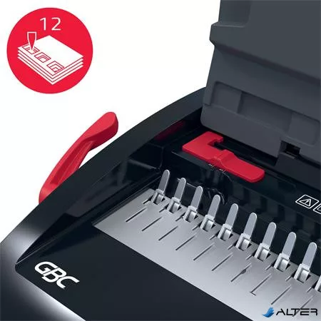 Spirálozógép, műanyag spirálkötéshez, manuális, 165 lap, GBC "CombBind CB12"