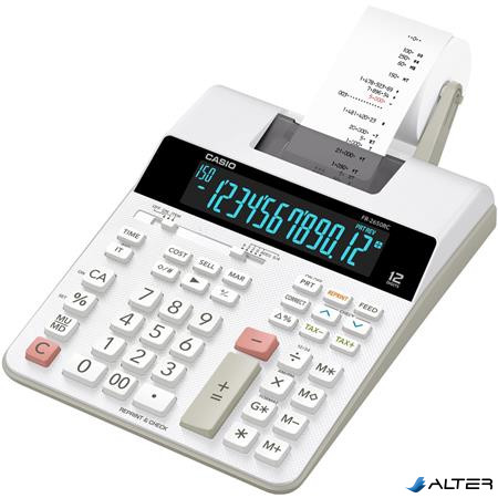Számológép, szalagos, 12 számjegy, 2 színű nyomtató, CASIO "FR-2650 RC"