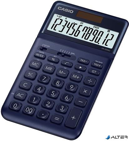 Számológép, asztali, 12 számjegy, CASIO "JW 200SC", sötétkék