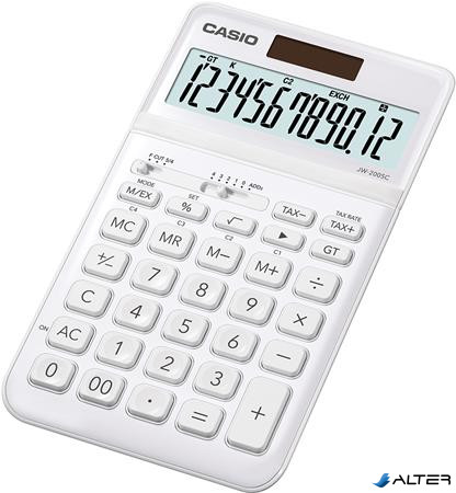Számológép, asztali, 12 számjegy, CASIO "JW 200SC", fehér