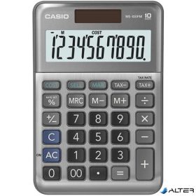   Számológép, asztali, 10 számjegy, CASIO "MS-100 FM", szürke