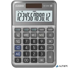   Számológép, asztali, 12 számjegy, CASIO "MS-120 FM", szürke