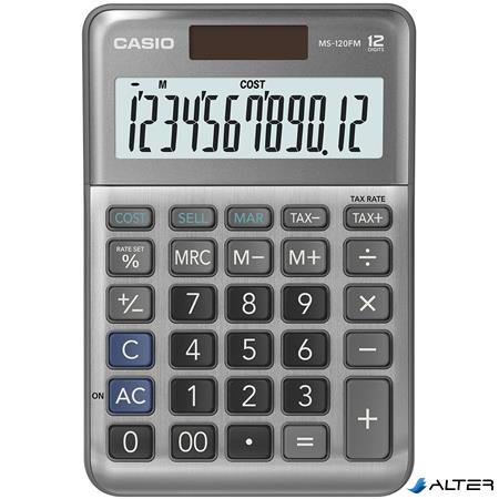 Számológép, asztali, 12 számjegy, CASIO 'MS-120 FM', szürke