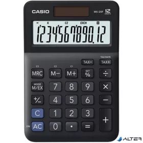   Számológép, asztali, 12 számjegy, CASIO, 'MS-20 F', fekete