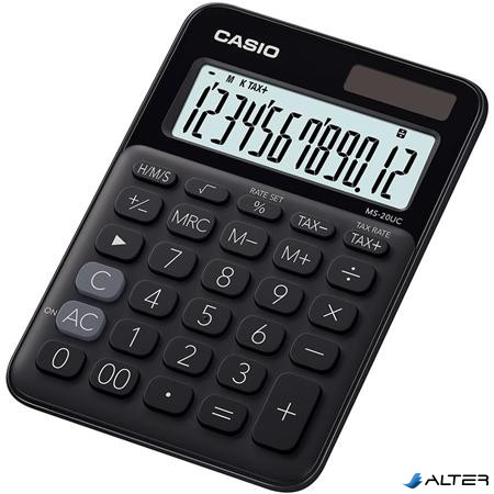 Számológép, asztali, 12 számjegy, CASIO "MS 20UC", fekete