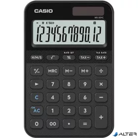   Számológép, asztali, 12 számjegy, CASIO, "MS 20 YC", fekete
