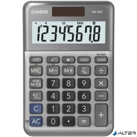   Számológép, asztali, 8 számjegy, CASIO "MS-80 F", szürke