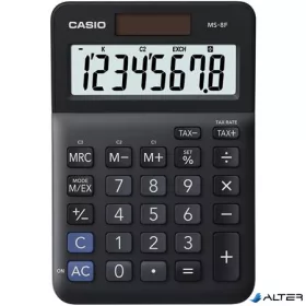   Számológép, asztali, 8 számjegy, CASIO "MS-8 F", fekete