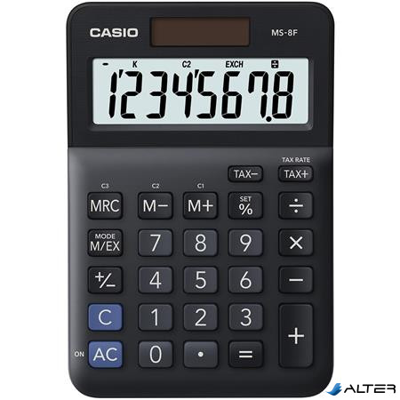 Számológép, asztali, 8 számjegy, CASIO "MS-8 F", fekete