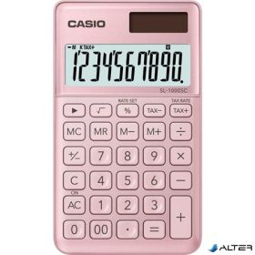   Zsebszámológép, 10 számjegy, CASIO 'SL 1000', világos rózsaszín