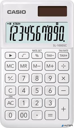 Zsebszámológép, 10 számjegy, CASIO "SL 1000", fehér