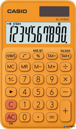 Zsebszámológép, 10 számjegy, CASIO "SL 310", narancs