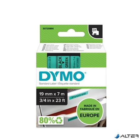 Feliratozógép szalag, 19 mm x 7 m, DYMO "D1", zöld-fekete