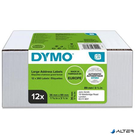 Etikett, LW nyomtatóhoz, 36x89 mm, 240 db etikett, DYMO