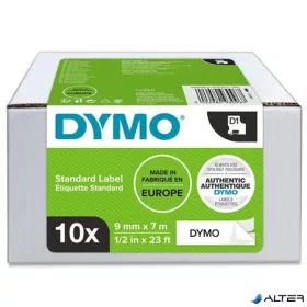   Feliratozógép szalag készlet, 9 mm x 7 m, DYMO "D1", fehér-fekete