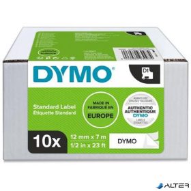   Feliratozógép szalag készlet, 12 mm x 7 m, DYMO "D1", fehér-fekete
