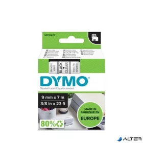   Feliratozógép szalag, 9 mm x 7 m, DYMO "D1", víztiszta-fekete