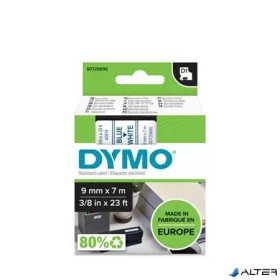   Feliratozógép szalag, 9 mm x 7 m, DYMO "D1", fehér-kék