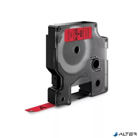 Feliratozógép szalag, 9 mm x 7 m, DYMO "D1", piros-fekete