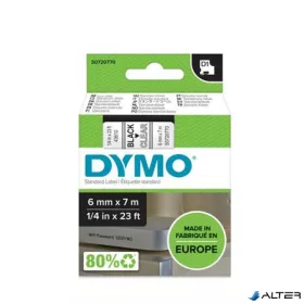   Feliratozógép szalag, 6 mm x 7 m, DYMO "D1", víztiszta-fekete