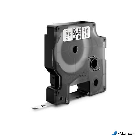 Feliratozógép szalag, 6 mm x 7 m, DYMO 'D1', fehér-fekete