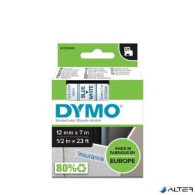   Feliratozógép szalag, 12 mm x 7 m, DYMO 'D1', fehér-kék