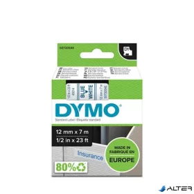   Feliratozógép szalag, 12 mm x 7 m, DYMO "D1", fehér-kék