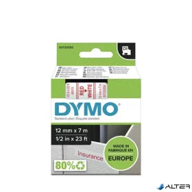   Feliratozógép szalag, 12 mm x 7 m, DYMO "D1", fehér-piros