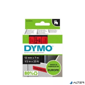   Feliratozógép szalag, 12 mm x 7 m, DYMO "D1", piros-fekete