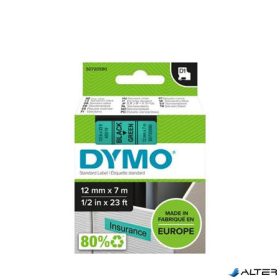   Feliratozógép szalag, 12 mm x 7 m, DYMO 'D1', zöld-fekete