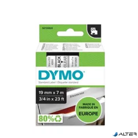   Feliratozógép szalag, 19 mm x 7 m, DYMO 'D1', víztiszta-fekete