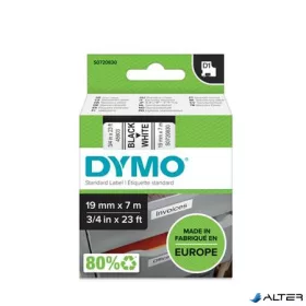   Feliratozógép szalag, 19 mm x 7 m, DYMO "D1", fehér-fekete