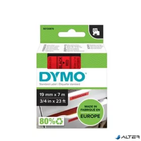   Feliratozógép szalag, 19 mm x 7 m, DYMO "D1", piros-fekete