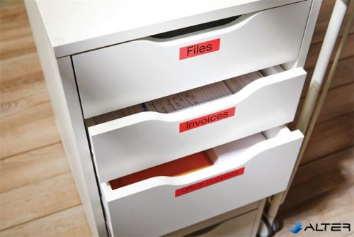 Feliratozógép szalag, 19 mm x 7 m, DYMO 'D1', piros-fekete