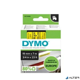   Feliratozógép szalag, 19 mm x 7 m, DYMO 'D1', sárga-fekete