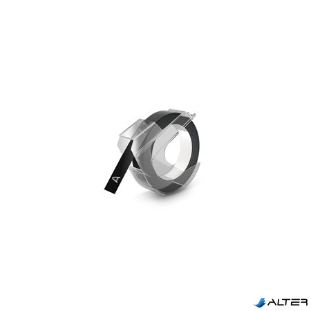 Feliratozógép szalag, 9 mm x 3 m, DYMO "3D", fekete