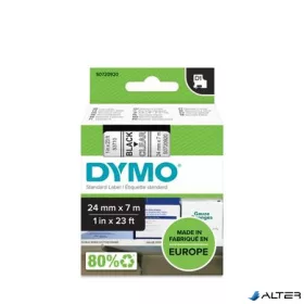   Feliratozógép szalag, 24 mm x 7 m, DYMO "D1", víztiszta-fekete