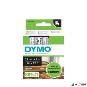   Feliratozógép szalag, 24 mm x 7 m, DYMO "D1", fehér-fekete