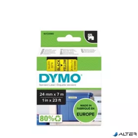   Feliratozógép szalag, 24 mm x 7 m, DYMO "D1", sárga-fekete