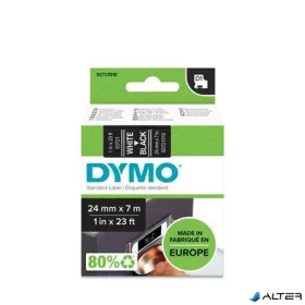   Feliratozógép szalag, 24 mm x 7 m, DYMO "D1", fekete-fehér