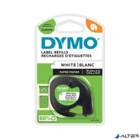   Feliratozógép szalag, papír, 12 mm x 4 m, DYMO 'Letratag', fehér