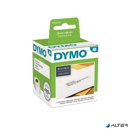 Etikett, LW nyomtatóhoz, 28x89 mm, 130 db etikett, DYMO