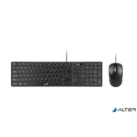   Egér- és billentyűzet készlet, vezetékes, USB, HUN,GENIUS "Slimstar C126", fekete