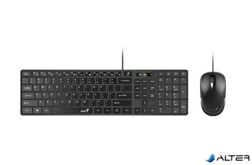 Egér- és billentyűzet készlet, vezetékes, USB, HUN,GENIUS "Slimstar C126", fekete