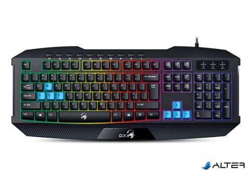 Billentyűzet, vezetékes, USB, HUN, gaming, GENIUS "Scorpion K215"