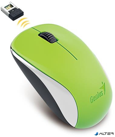 Egér, vezeték nélküli, optikai, normál méret, GENIUS "NX-7000" zöld