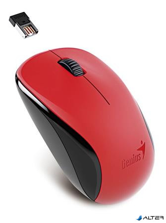Egér, vezeték nélküli, optikai, normál méret, GENIUS "NX-7000" piros
