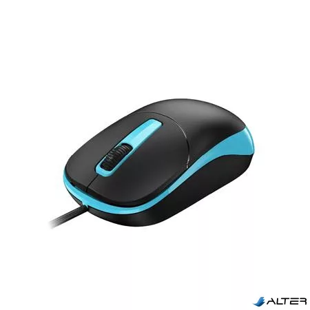 Egér, vezetékes, optikai, normál méret, USB, GENIUS "DX-123", fekete-kék