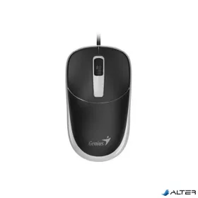   Egér, vezetékes, optikai, normál méret, USB, GENIUS 'DX-123', fekete-szürke